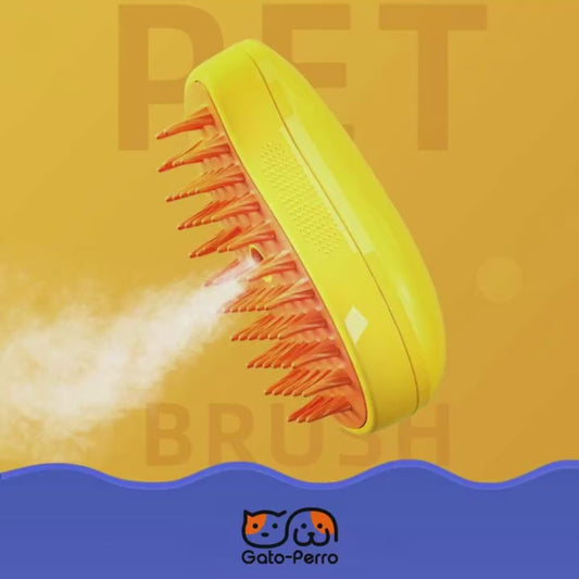 Cepillo Pro-Masaje 3 en 1: Baño a Vapor para Gatos y Perros